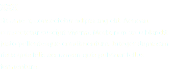 XXX Sit ame t, consectetur adipiscing elit. Aenean consectetur suscipit viverra. Morbi non arcu blandit justo pellentesque condimentum. Integer dignissim risus quis felis accumsan quis pulvinar tellus fermentum.